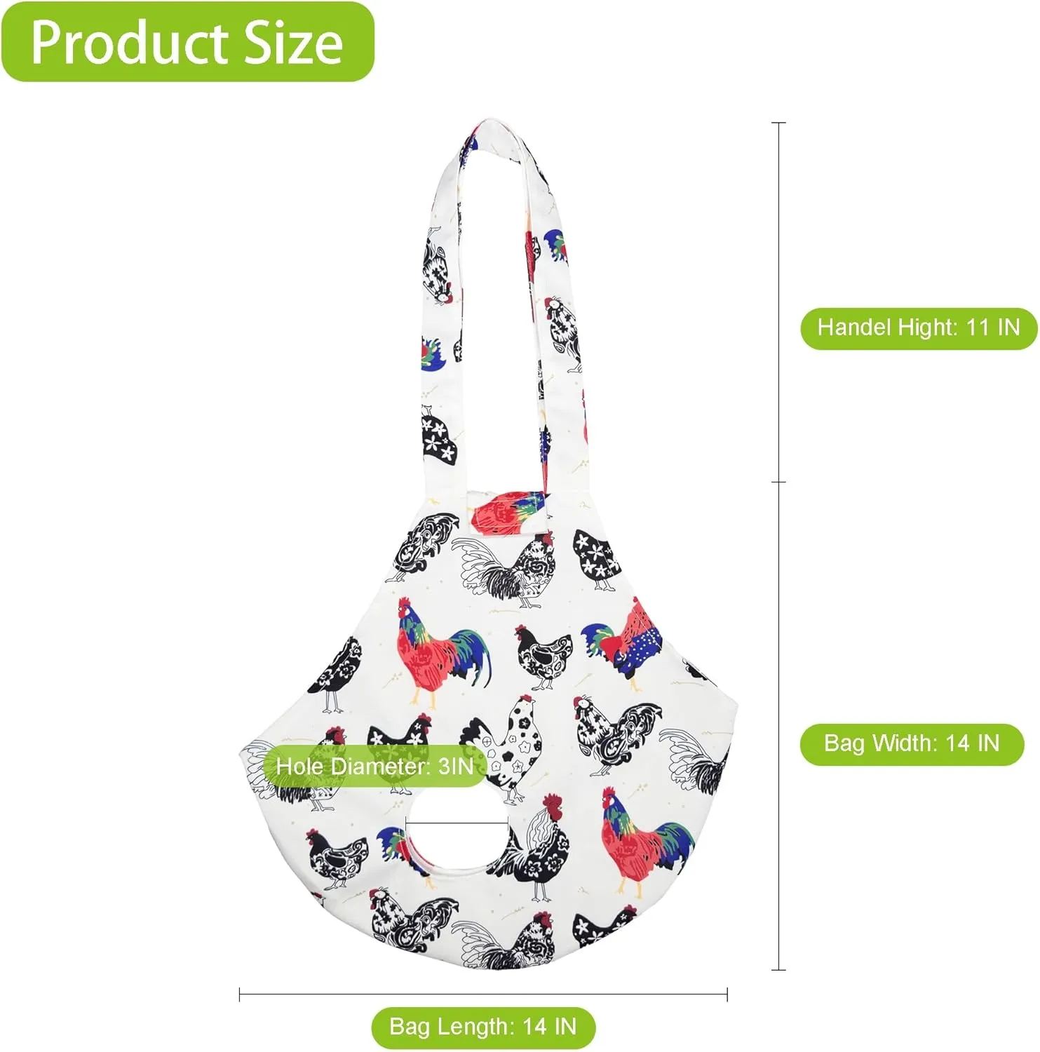 1 Pack Chicken Holder Bag  Chicken Carrier Sling with Handle, Catching Hand Bag for Hen Rooster Poultry Transport, Chicken Medic Bag for Traveling, Hiking, Driving (White (1Pcs))