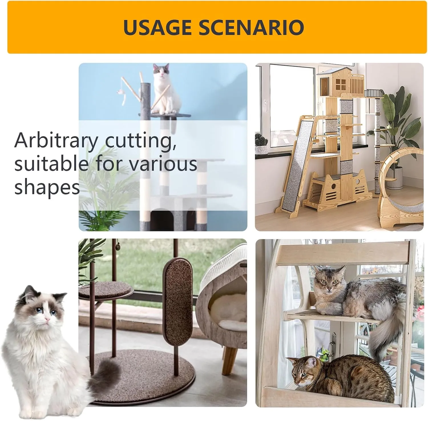 120"x15.8" cat Scratch Furniture Protector Keep Couch Sofa Protection Anti Claws Corner Wall Scratcher Post sisal Scratching mat Carpet pad Cover Fabric Tree Guards remnants (Deep Grey)