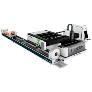 1500W to 3000W FlexMax Fiber Laser Metal Cutter JET DUAL Series for 10x5' sheets and 20' tubes cutting area