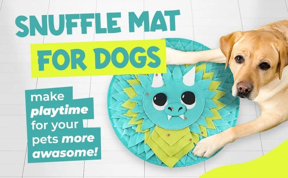 18” Dragon Dog Sniffing Mat  Easy to Clean Fleece Snuffle Mat for Dogs