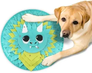 18” Dragon Dog Sniffing Mat  Easy to Clean Fleece Snuffle Mat for Dogs