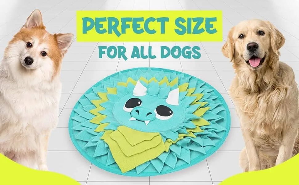 18” Dragon Dog Sniffing Mat  Easy to Clean Fleece Snuffle Mat for Dogs