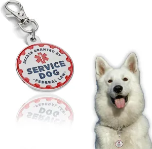 2Pcs Service Dog Tag Service Dog ID Tag Engraved Stainless Steel Enameled Regular Emotional Support Dog Animal Tags for Large Dogs Cats Collars Vests Harnesses Essential Name Badge