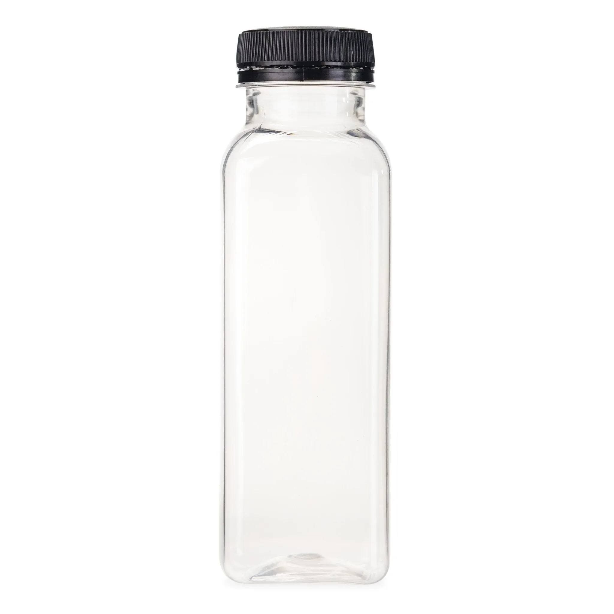 300ml Square Bottles Clear PET Plastic With Lids 38mm Tamper Evident