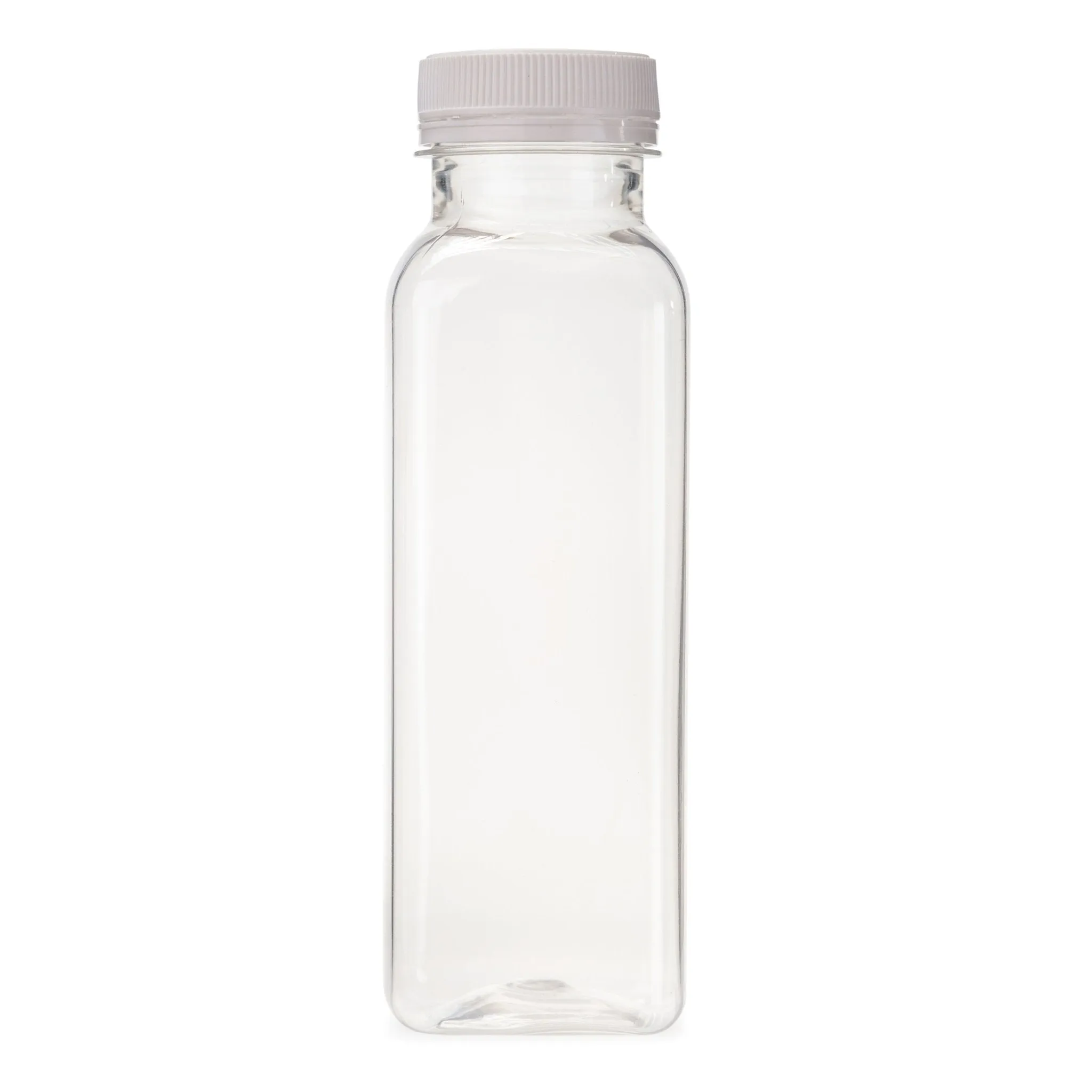 300ml Square Bottles Clear PET Plastic With Lids 38mm Tamper Evident
