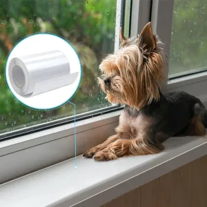 4in x 32.8ft Window Sill Protector, Door Protector from Dog Cat Scratching, Clear Sided Shield Protection Barrier Anti Cat Dog Scratching, Slobbering, and Clawing Furniture, Glass, Car Door