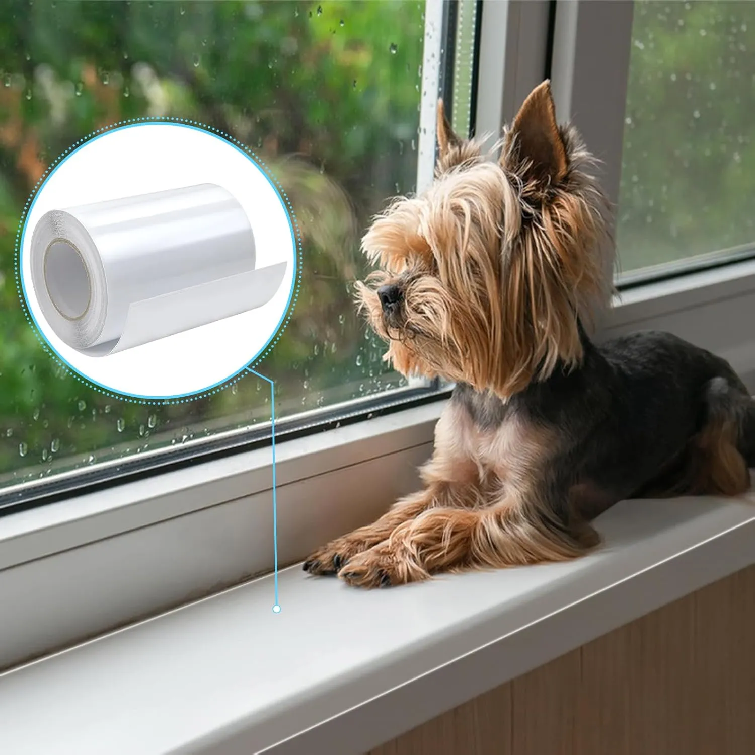 4in x 32.8ft Window Sill Protector, Door Protector from Dog Cat Scratching, Clear Sided Shield Protection Barrier Anti Cat Dog Scratching, Slobbering, and Clawing Furniture, Glass, Car Door