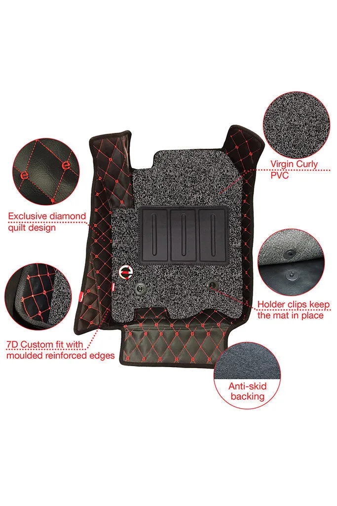 7D Car Floor Mats Black and Red For Maruti Ertiga
