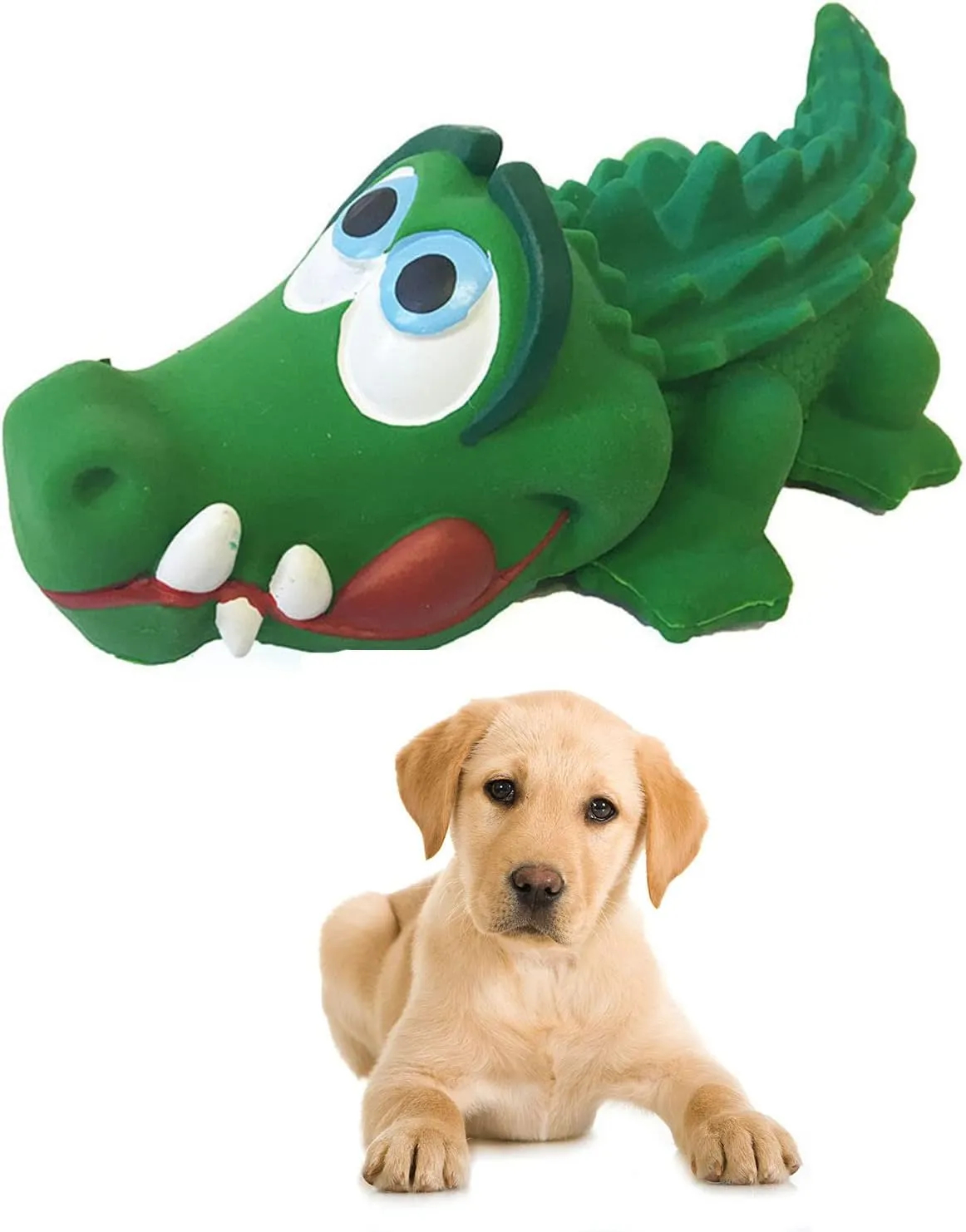 Alligator Sensory Squeaky Dog Toy Natural Rubber (Latex) Free from Harmful Chemicals Soft Squeaky Small Breed Puppies