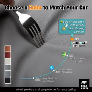 Back Seat Extender Heavy Duty Leatherette Car Seat Cover for Back Seat Wash-Free Hard Bottom Hammock for Car Holds 500lbsTravel Dog Bed for Car SUV Truck-Gray/Nappa