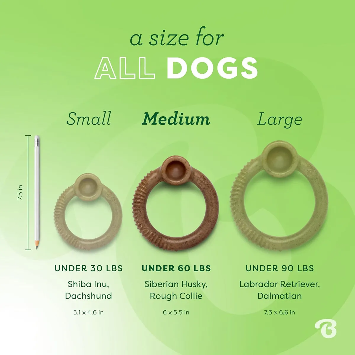 Benebone Ring Durable Dog Chew Toy Medium Bacon Flavor