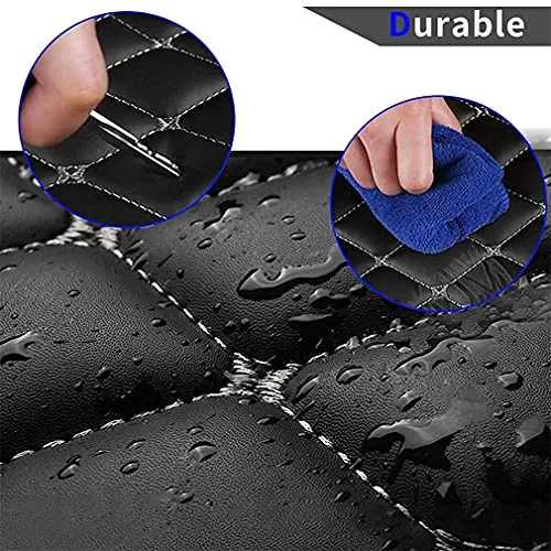 Car Floor Mats for Jaguar I-PACE 2018 Floor Liners Auto Carpets Luxury Leather Waterproof All Weather Protection Full Coverage Full Set (Black Beige)