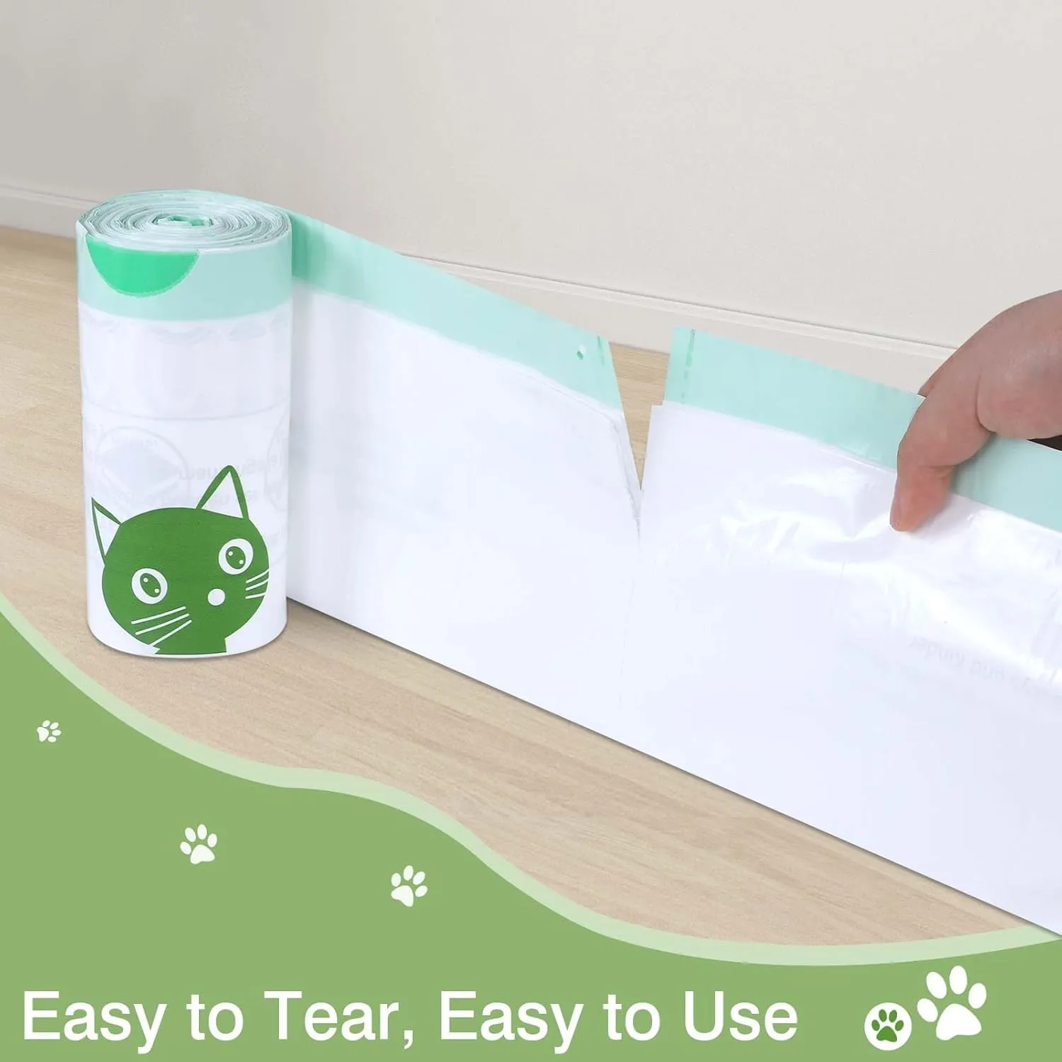 Cat Litter Box Liner Compatible with Litter Box Robot 4 & 3, Waste Bags 50 Pack, Waste Drawer Liners Heavy Duty White