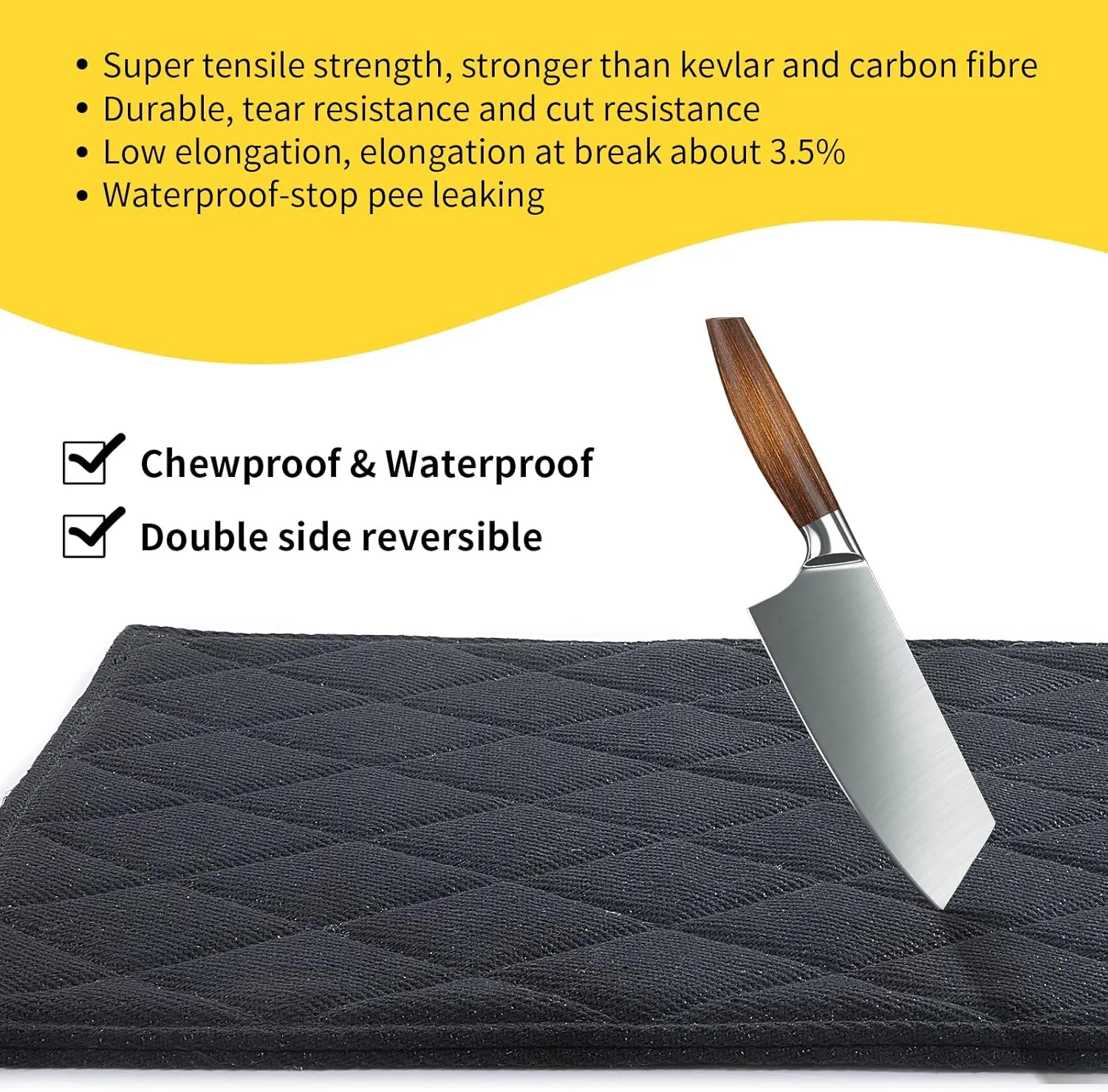 Chew Proof Dog Crate Dog Bed Pad Mat for Tough Dog, Indestructibl and Water Resistant Dog Mat for Aggressive Chewer, Durable Bed Mat Design for Dog Cage