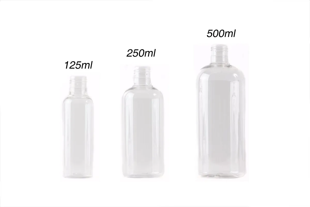 Clear 500ml Boston Round PET Bottle 24/415