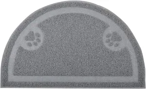 DM Cat Paw Print Litter Box Mat,Door Mat, Kitty Litter Rug,Half Circle,23.5x14.25 Inches