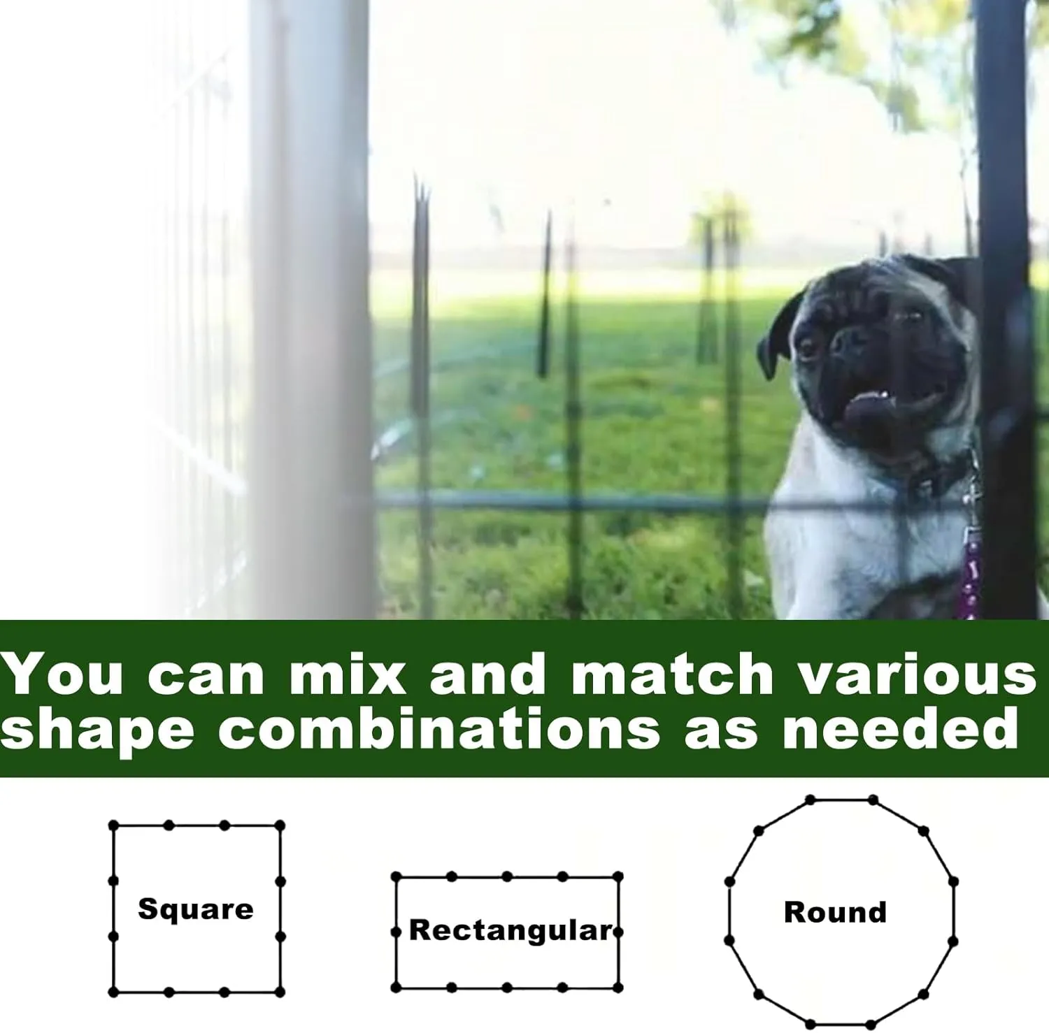 Dog Playpen,24 in(H) Pet Fence Outdoor for Rv Camping,Garden Fence Animal Barrie for Yard,Total 16 Panels with Gate 29Ft(L) Black Metal Temporary Fencing