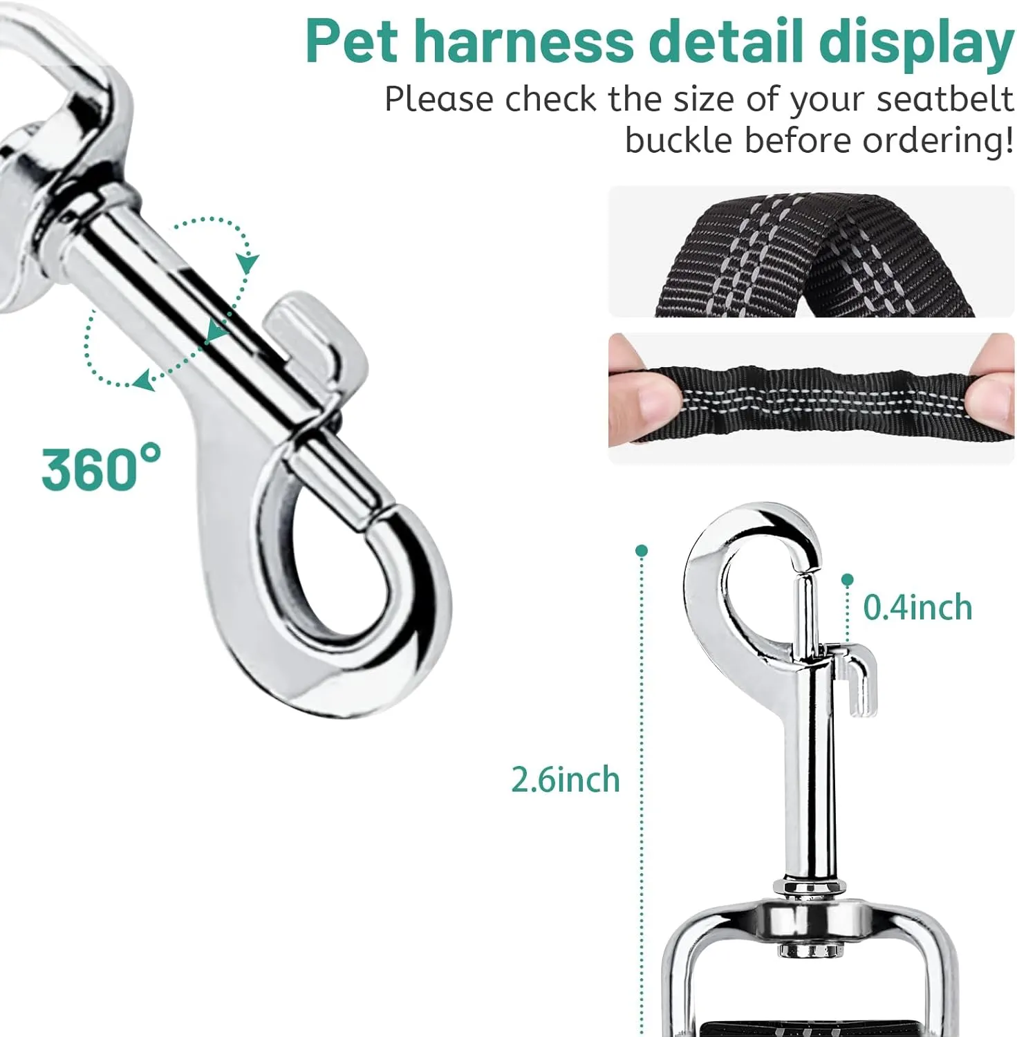 Dog Seat Belt for Two Car,Dual Dog Harness for Car,Thickened Nylon Retractable Dog Car Seat Belts, Anti-Tangle and Adjustable Double Dog Seat Belt for Car Travel,Fits Small,Medium Dogs & Cars,Black