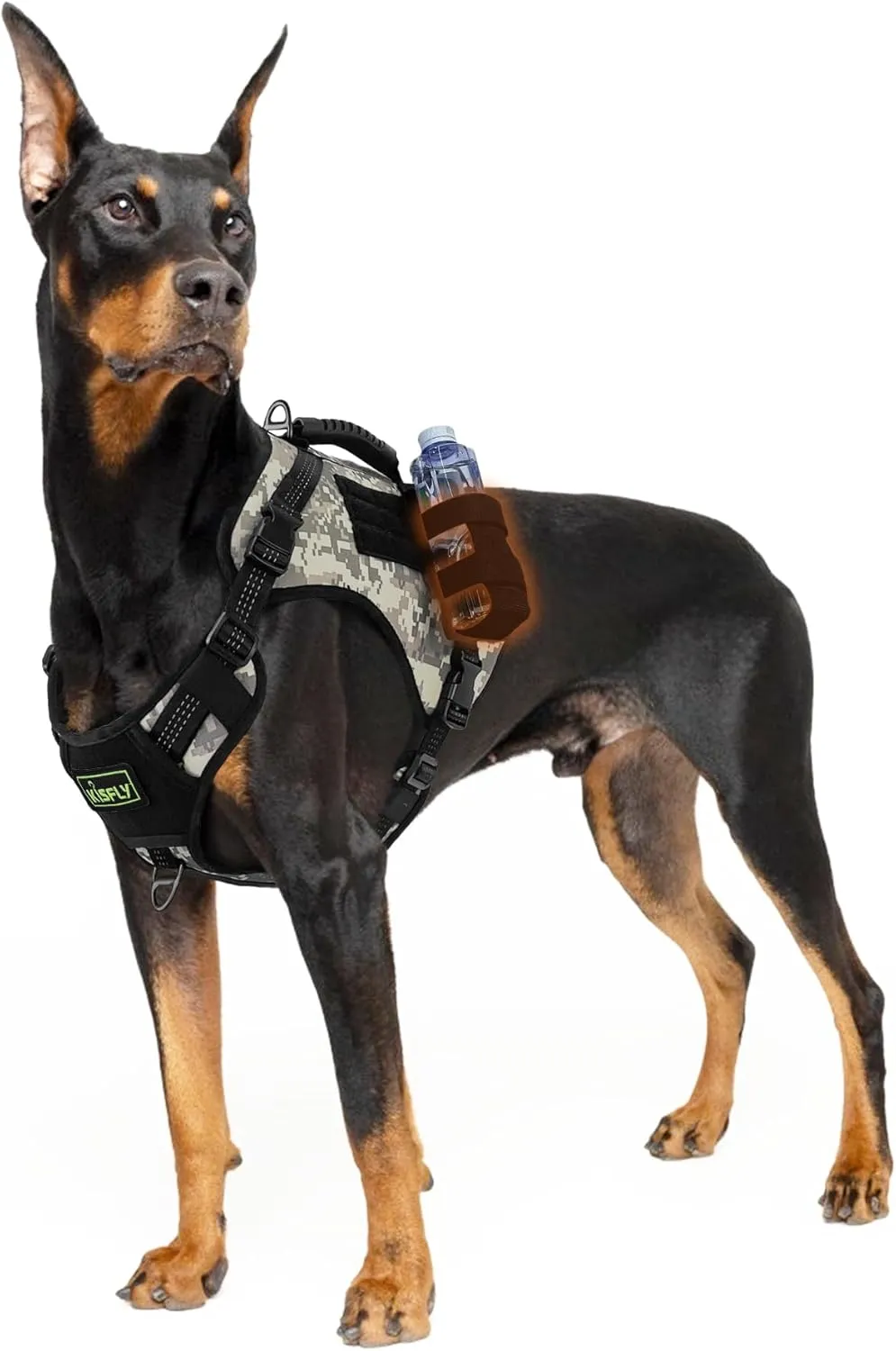 Dog Tactical Harness with Reflective Design, Breathable and Adjustable Tactical Dog Vest, No Choke Harness, Military Grade Gear for Training, Hunting, Outdoor Adventures, Camouflage L