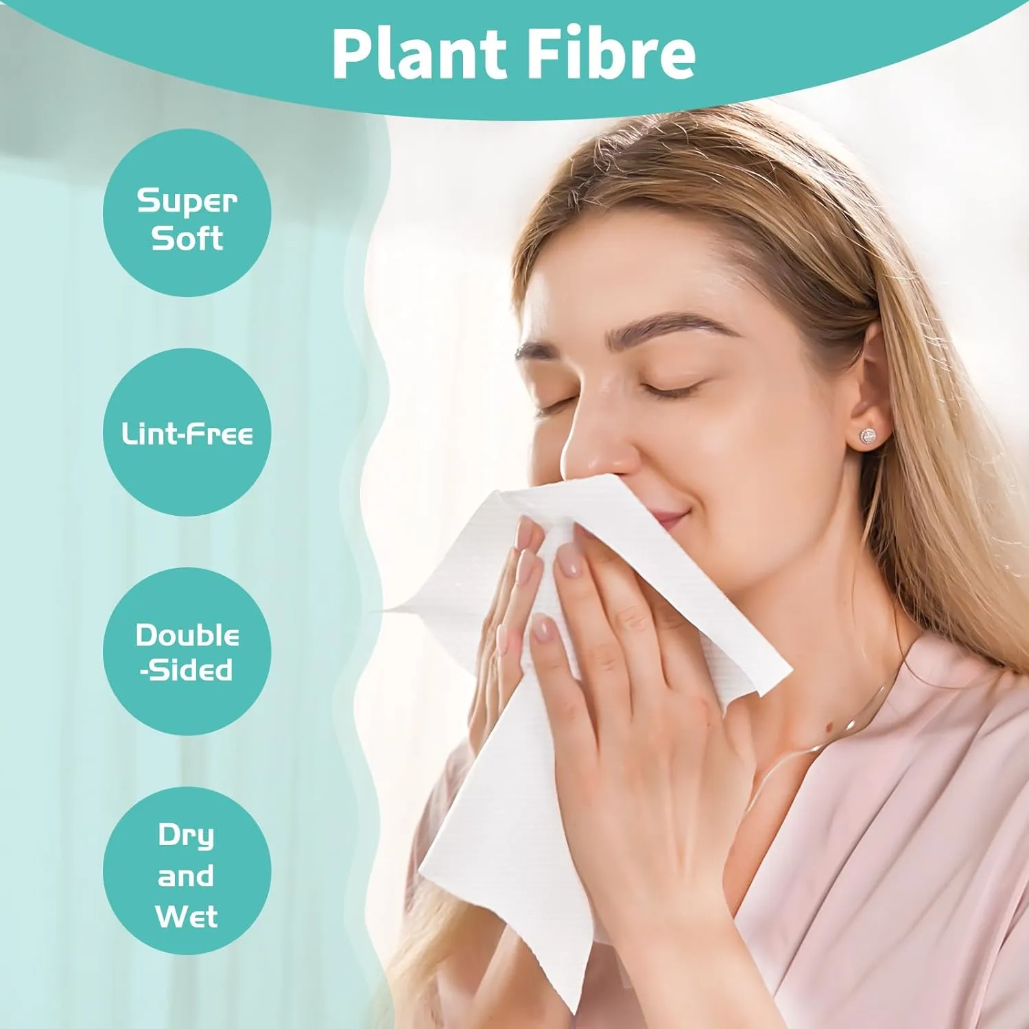 Face Towels, 10"×12" Disposable Face Towel, Face Towelettes XL, Ultra Soft Makeup Remover Dry Wipes, Thick Face Towel for Sensitive Skin, 50 Count (1 Pack)