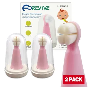 Finger Tooth Brushing Baby, Baby Silicone Toothbrush, Newborns Toddler Toothbrush, Soft Infant Oral Cleaner with Travel Storage Case, 2 Pcs