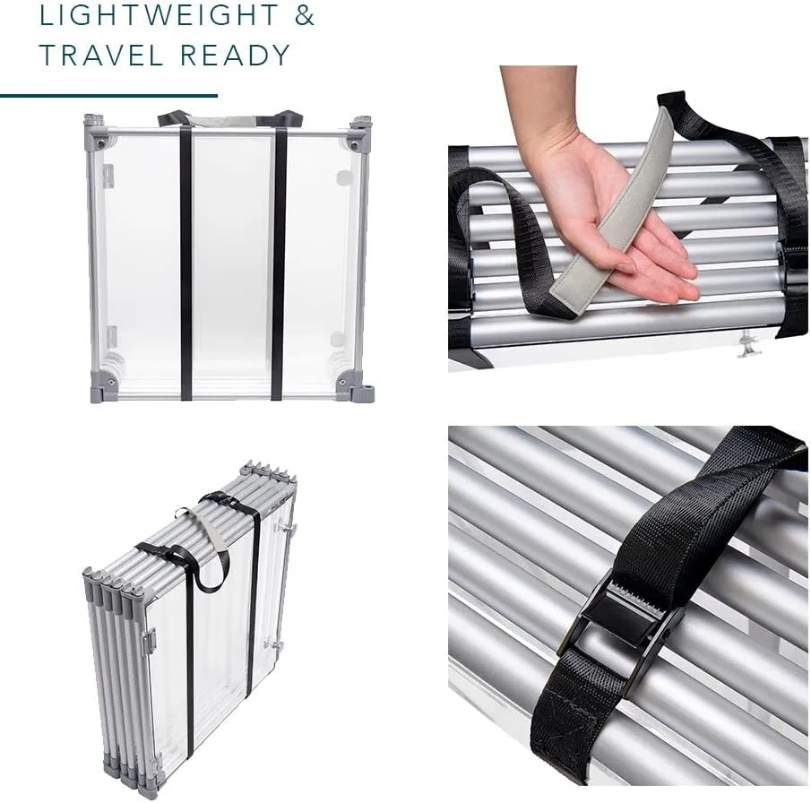 Front Row Foldable Dog Playpen  Durable and Portable Puppy Playpen for Exercise, Rest & Play  Clear Fence Panels with Aluminum Rods and Crate for Dogs and Other Small Pets (Silver, 8-Panel)