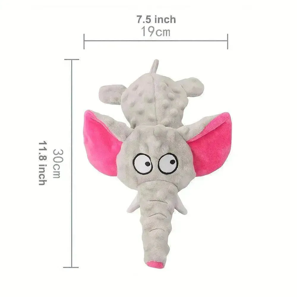 Interactive Elephant Plush Toy for Dogs - Durable Chew & Squeaker
