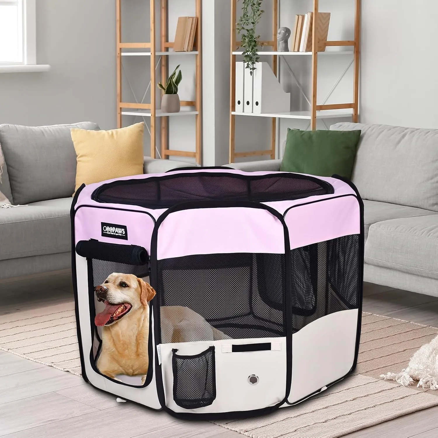 JESPET Pet Dog Playpens 36", 45" & 61" Portable Soft Dog Exercise Pen Kennel with Carry Bag for Puppy Cats Kittens Rabbits, Indoor/Outdoor Use