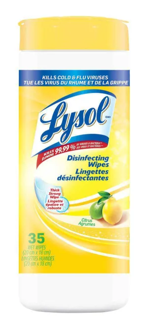 Lysol Disinfecting Surface Wipes, Citrus, 35 Wipes, Disinfectant, Cleaning, Sanitizing