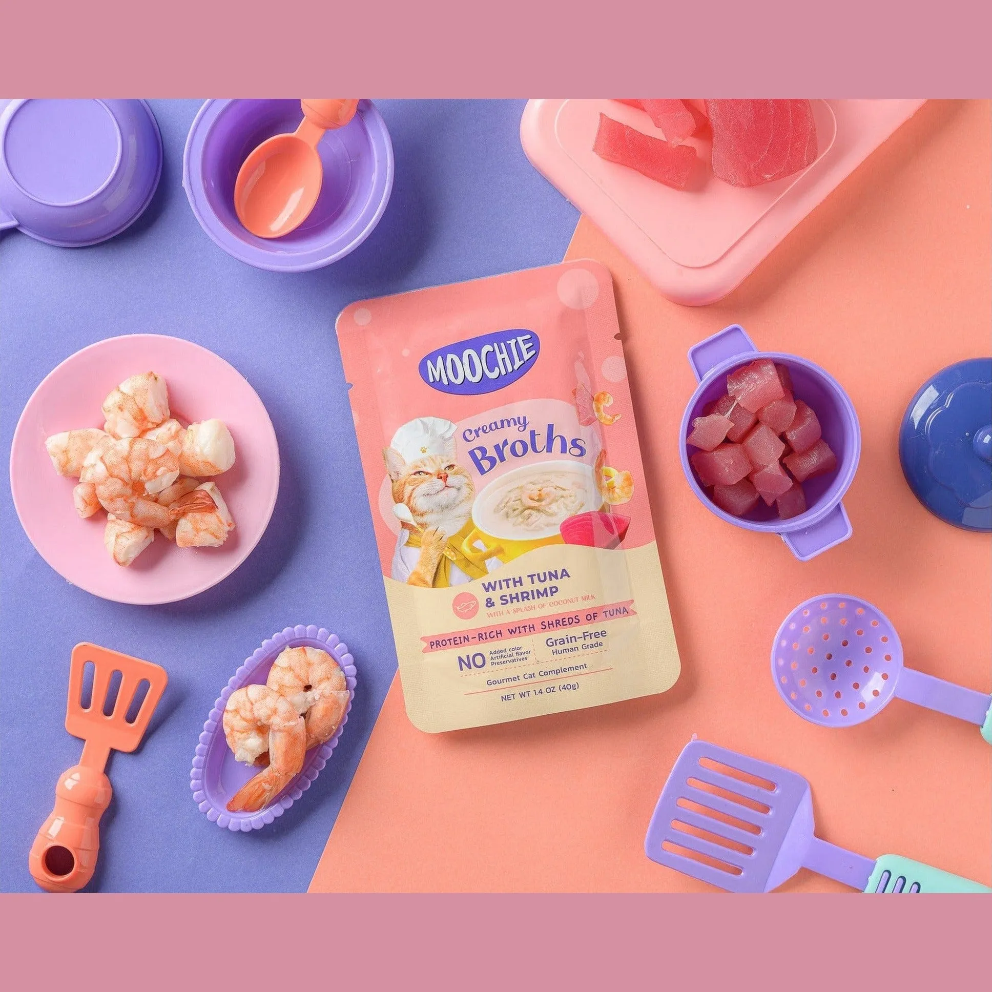 Moochie Broth Tuna & Shrimp  40G  Pouch
