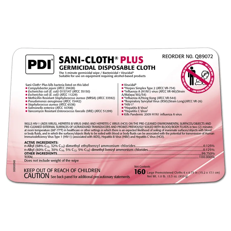 PDI Plus Germicidal Disposable Cloth, Large 6" x 6¾"