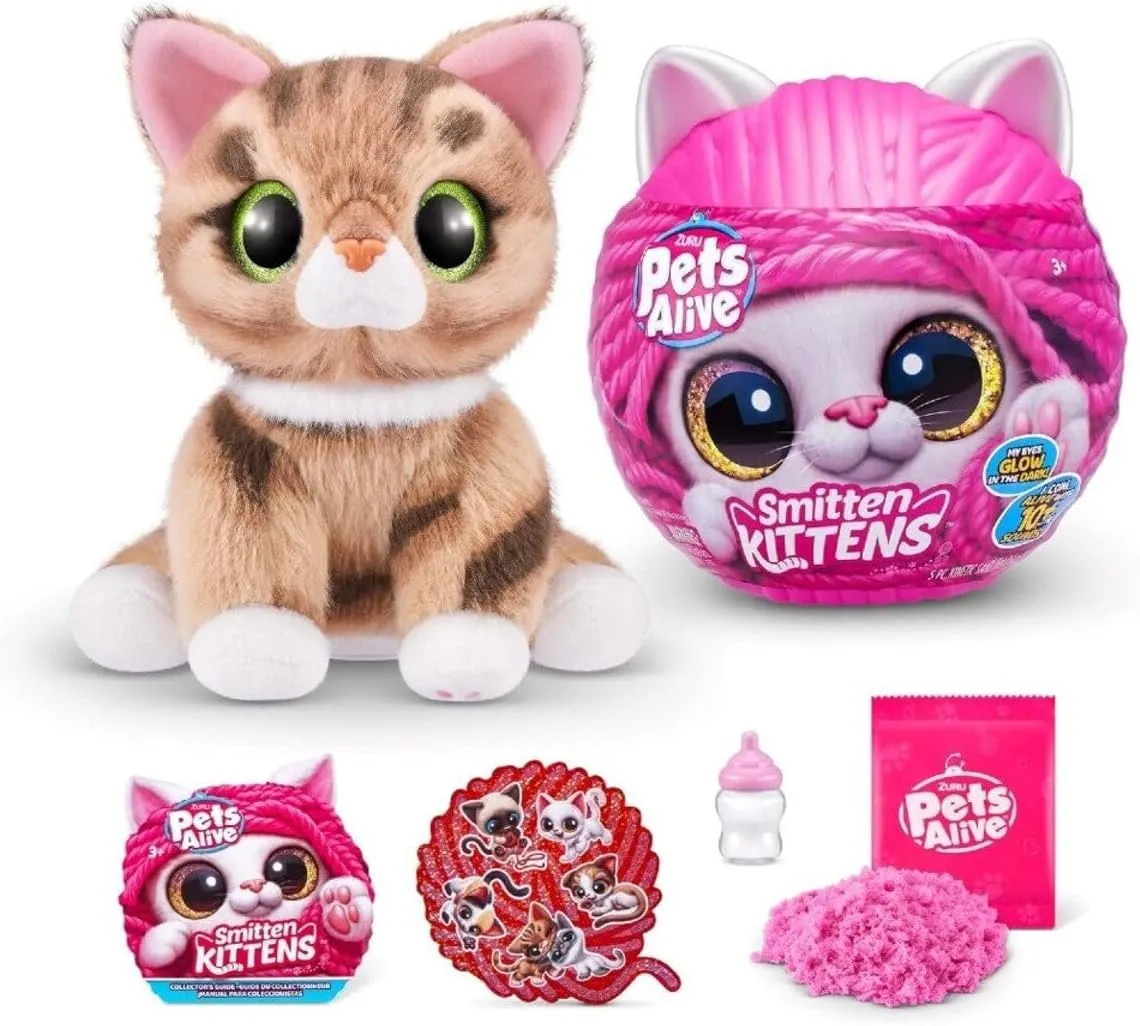 Pets Alive Smitten Kittens Surprise (Tabby Cat Ginger) by ZURU Nurture Play Soft Toy Unboxing Adopt Interactive 10 Sounds
