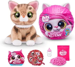 Pets Alive Smitten Kittens Surprise (Tabby Cat Ginger) by ZURU Nurture Play Soft Toy Unboxing Adopt Interactive 10 Sounds