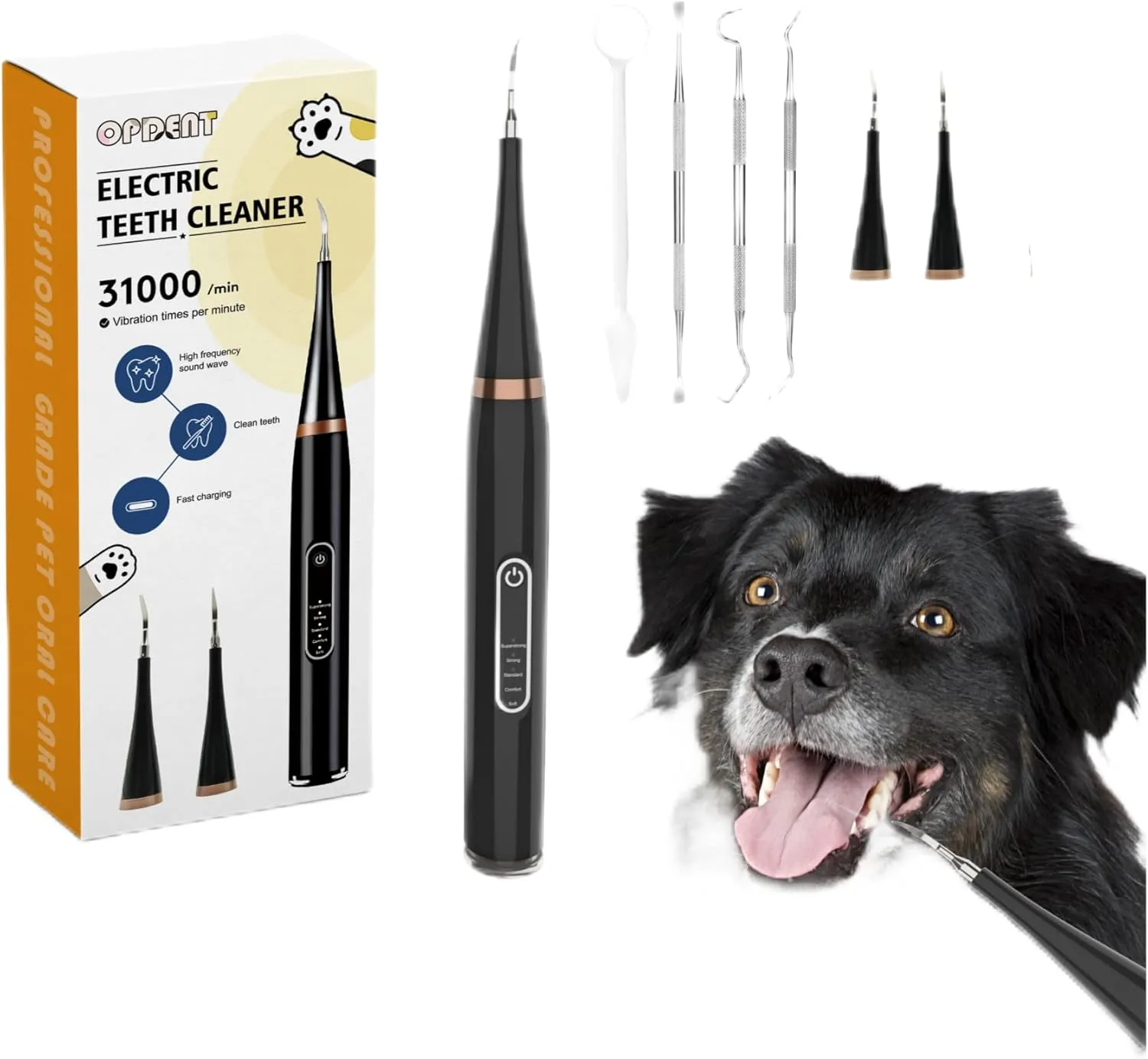 Plaque Remover for Teeth - Electric Dog Toothbrush Set,4 Cleaning Heads and 5 Modes for Effective Plaque Removal,Essential Dental Care Tool for Healthy Teeth