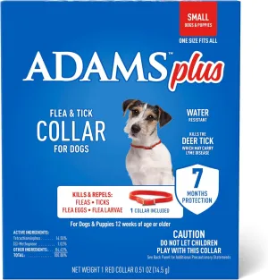 Plus Flea & Tick Collar for Dogs, 7-Month Protection, Adjustable Collar Fits Small Dogs & Puppies, Kills & Repels Fleas, Flea Eggs, Flea Larvae, and Ticks, Kills Tick Larvae and Tick Nymphs