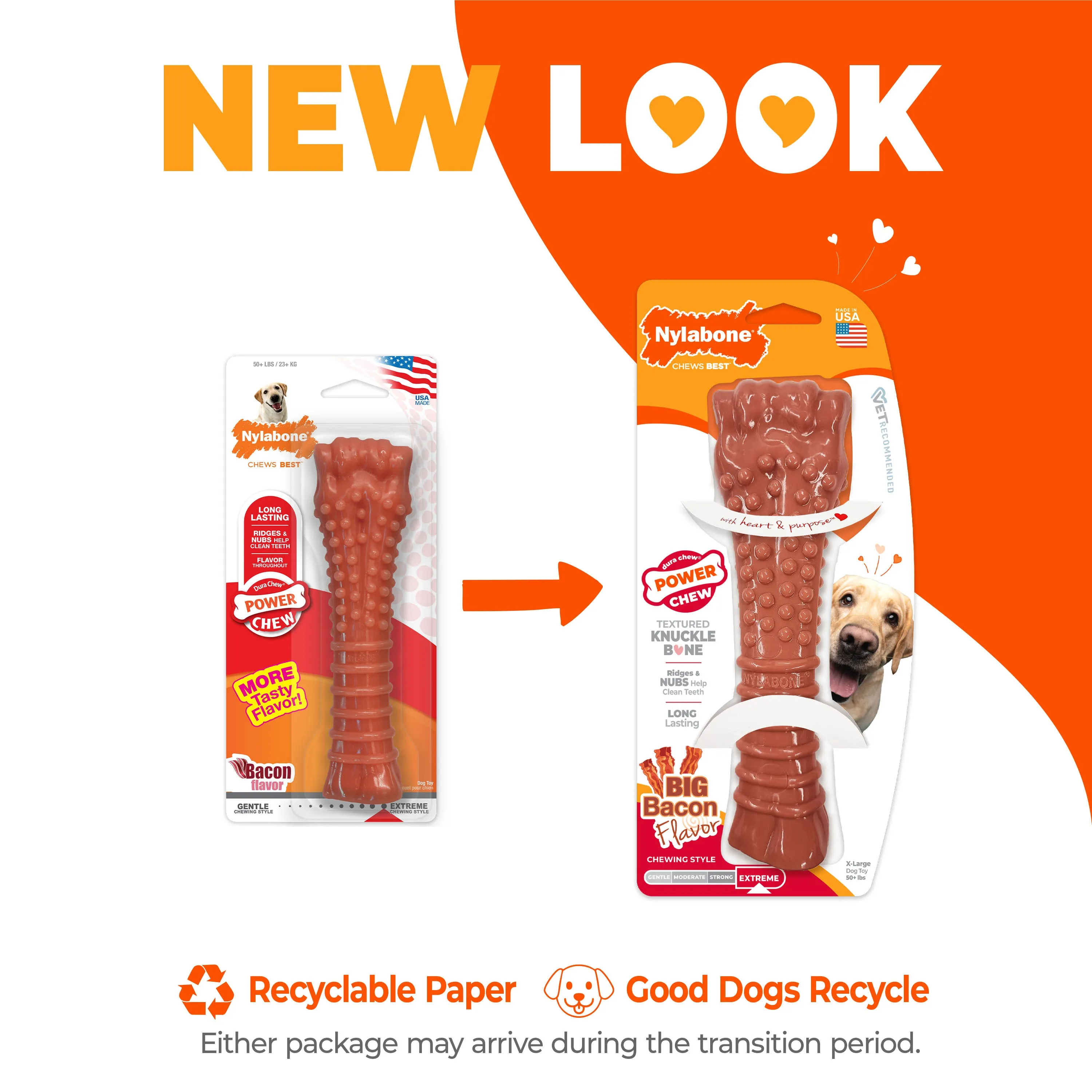 Power Chew Dog Toy, Bacon, X-Large/Souper, 50  lbs