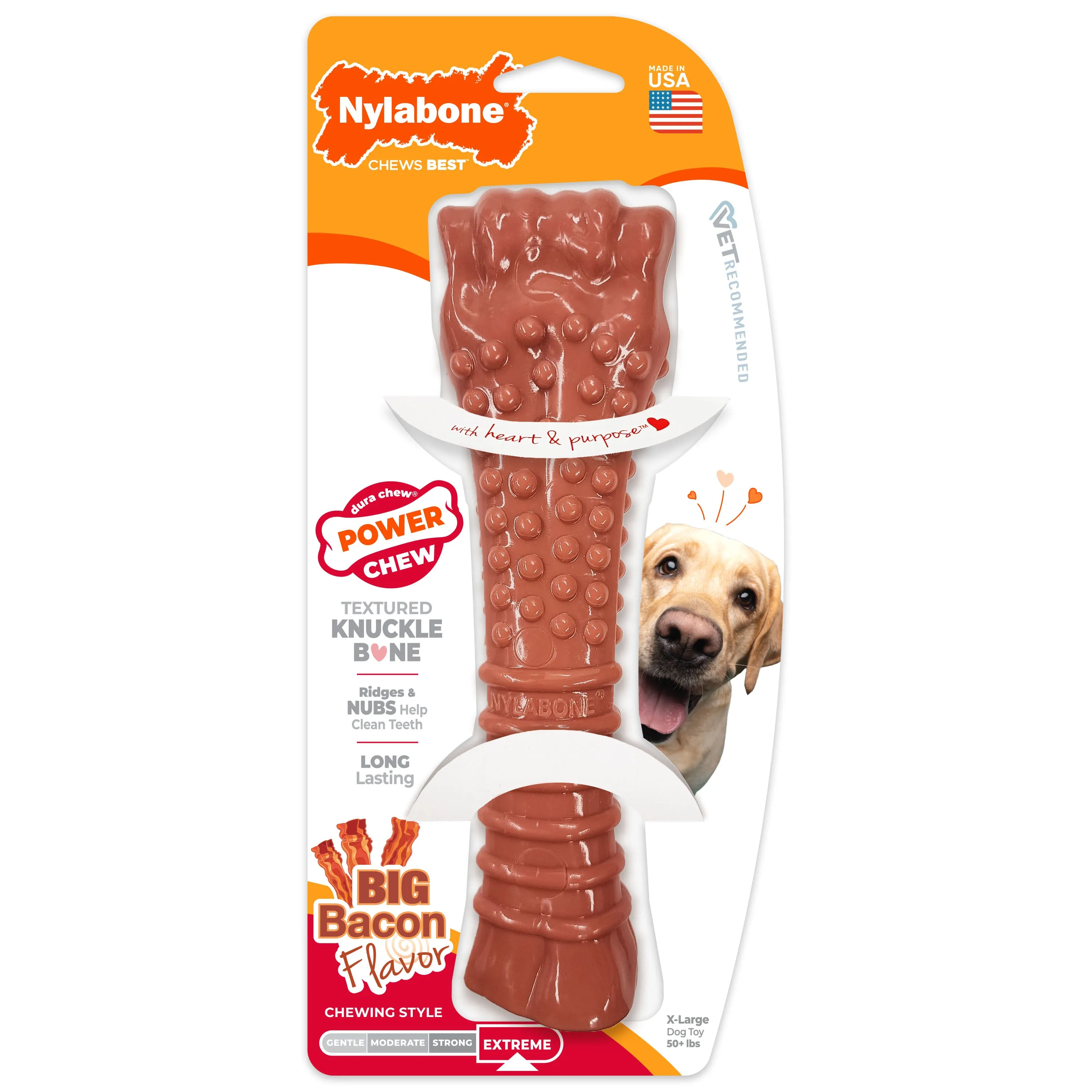 Power Chew Dog Toy, Bacon, X-Large/Souper, 50  lbs