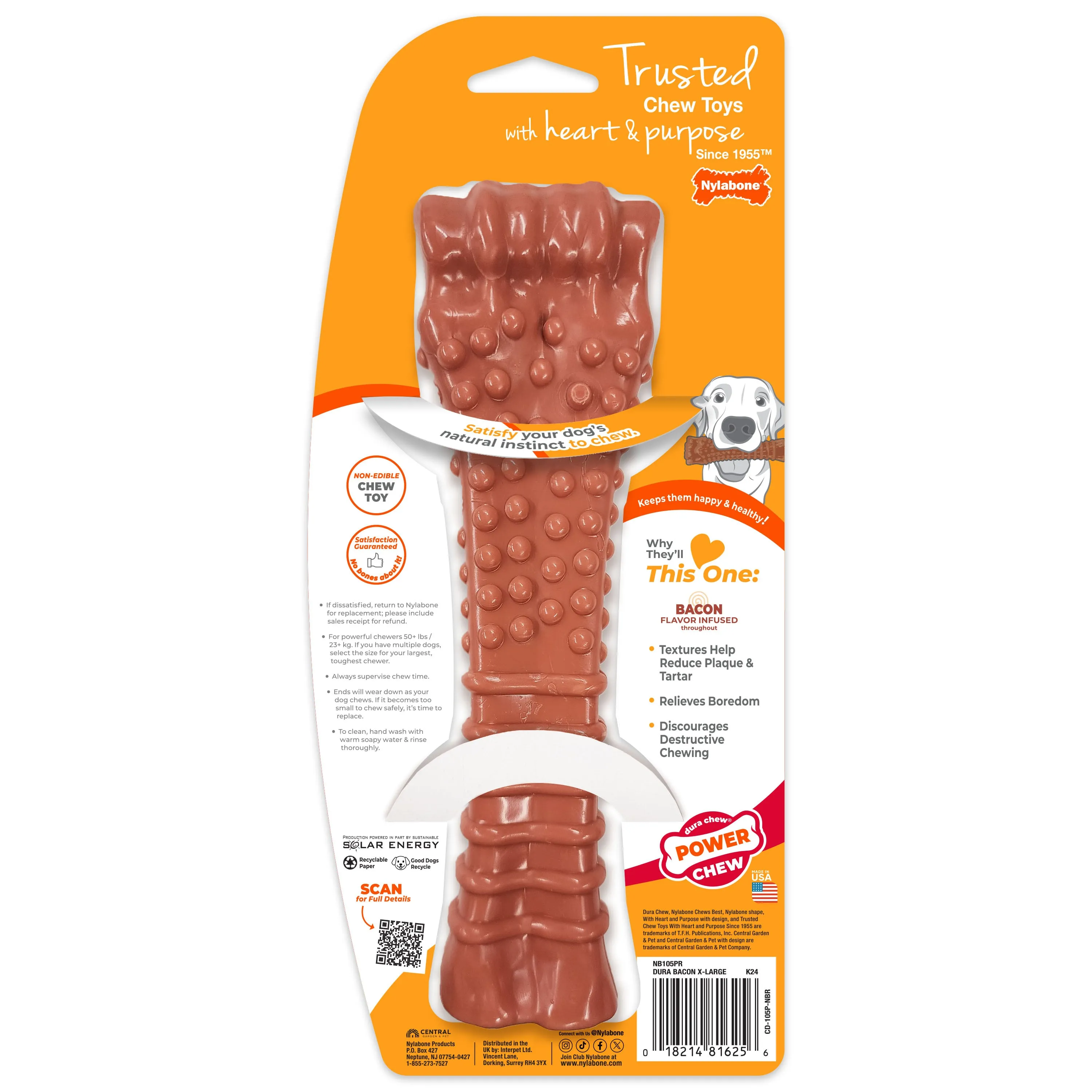 Power Chew Dog Toy, Bacon, X-Large/Souper, 50  lbs