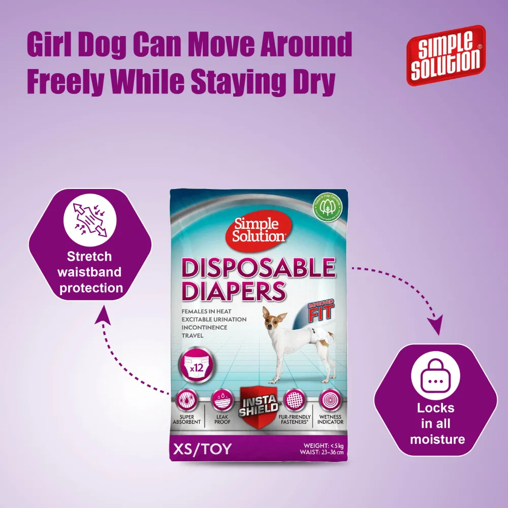 Simple Solution Disposable Diaper for Female Dogs (46x57cm)