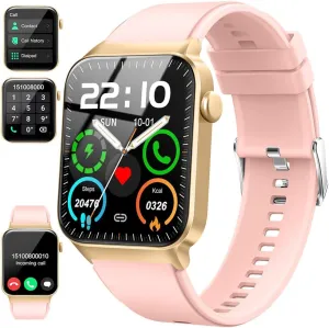 Smart Watch for Women,Fitness Tracker Watch with Heart Rate Monitor [1.85" HD Smartwatch for Android iOS Text Call], IP68 Waterproof 100  Sport Modes,24H Sleep Calories Monitor Tracking,Step Pedometer