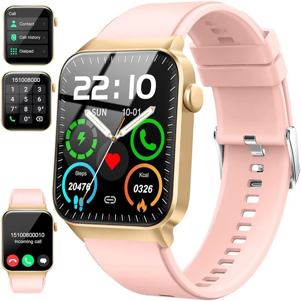 Smart Watch for Women,Fitness Tracker Watch with Heart Rate Monitor [1.85" HD Smartwatch for Android iOS Text Call], IP68 Waterproof 100  Sport Modes,24H Sleep Calories Monitor Tracking,Step Pedometer
