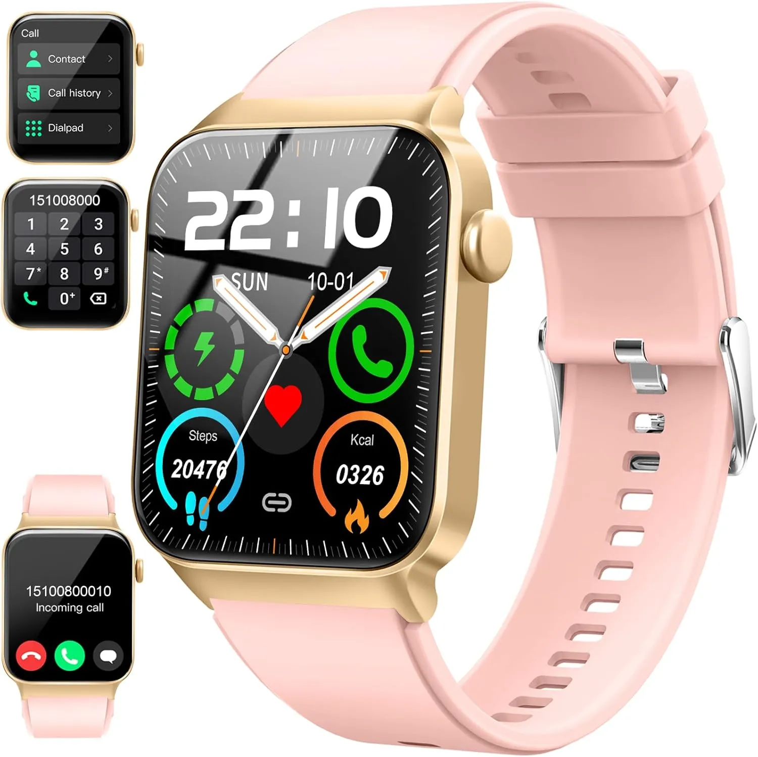 Smart Watch for Women,Fitness Tracker Watch with Heart Rate Monitor [1.85" HD Smartwatch for Android iOS Text Call], IP68 Waterproof 100  Sport Modes,24H Sleep Calories Monitor Tracking,Step Pedometer