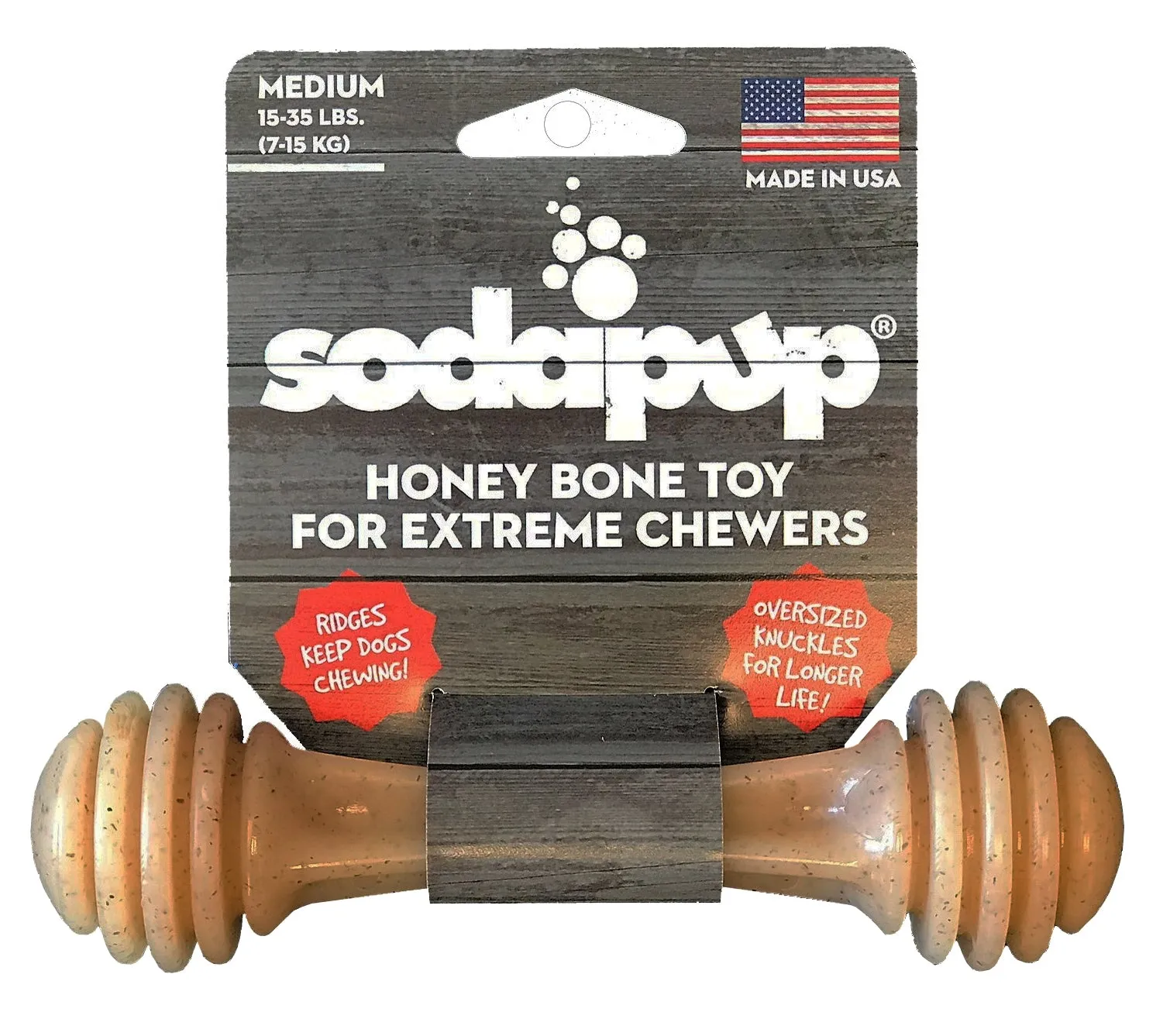 Sodapup Honey Bone Ultra Durable Nylon Dog Chew Toy for Aggressive Chewers