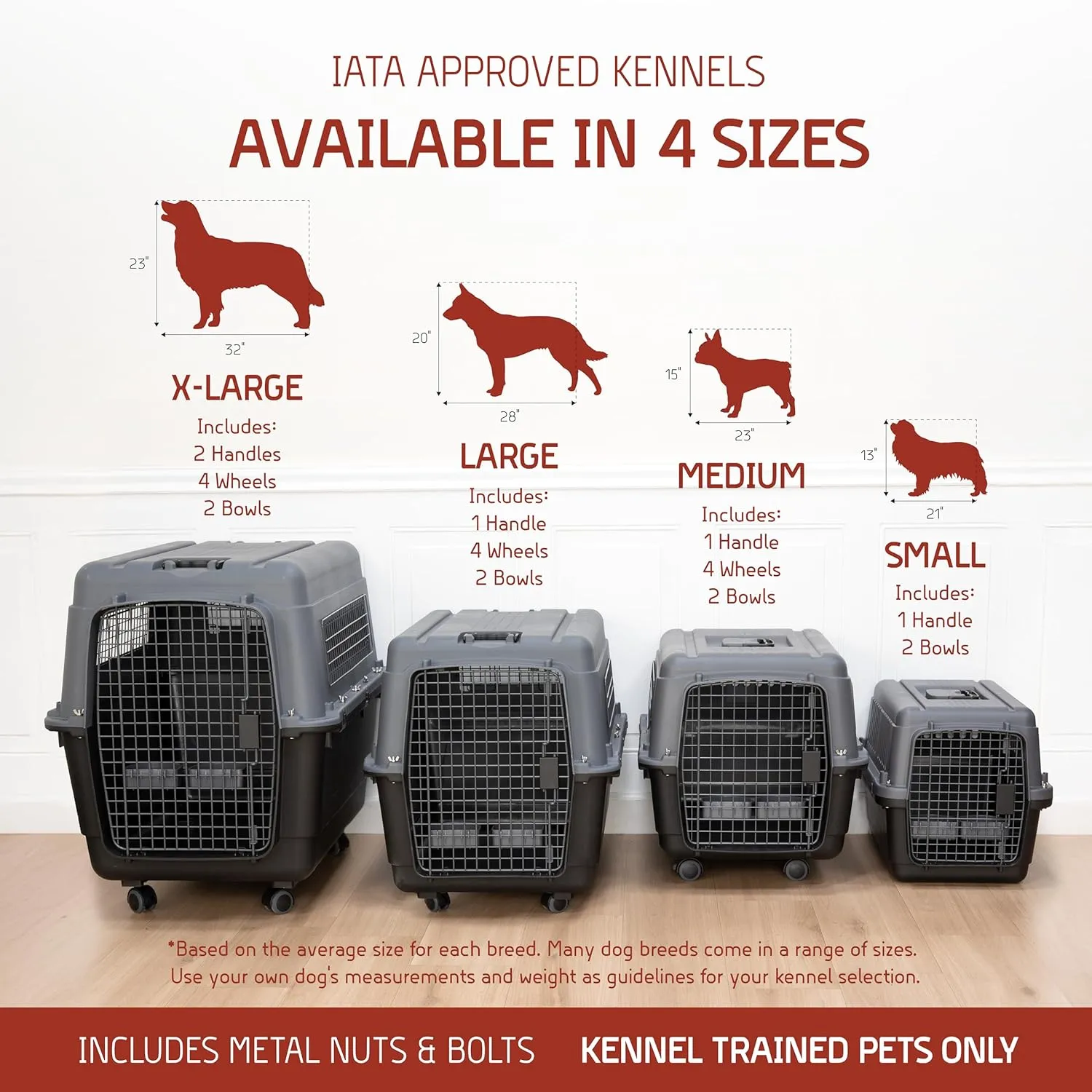 SportPet Designs Plastic Airline Approved Kennels Wire Door Travel Dog Crate, X-Large
