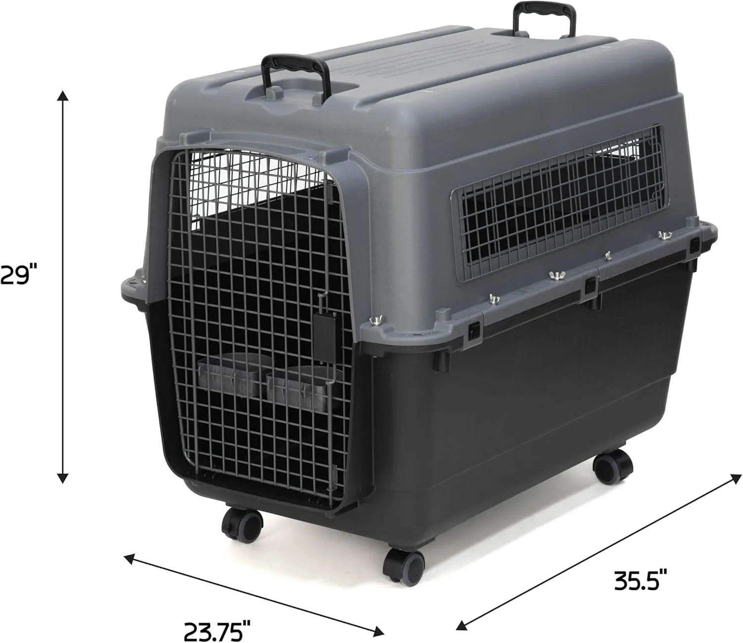 SportPet Designs Plastic Airline Approved Kennels Wire Door Travel Dog Crate, X-Large