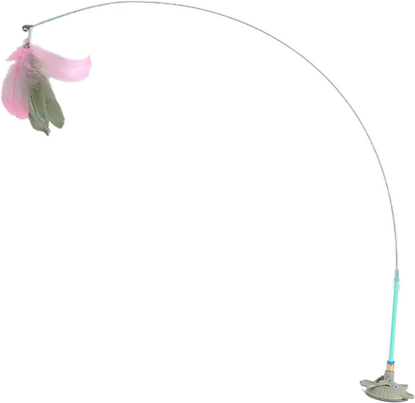 Strong Suction Cup Cats Toy Interaction Cats Teaser Wand SelfTeasing Cats Exercising Activity Feathered Wand for Entertains