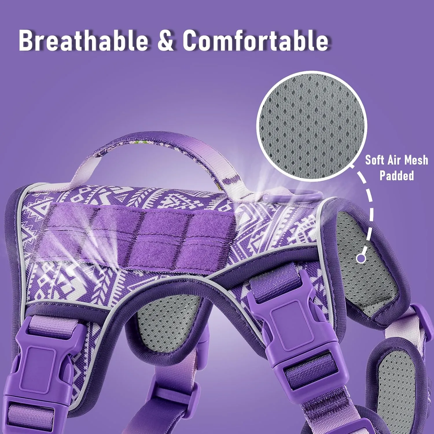 Tactical Dog Harness X-Large No Pull Easy Walker, Escape Proof Harness Vest with Handle, Reflective Vest with 2 Leash Clips and 3 Buckles, Newfoundland Alaska German Shepherd Mastiffs, XL