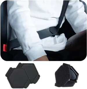 Yuoyar 2 Packs Car Seat Belt Clips - Universal Leather Seatbelt Adjuster Clips - Seat Belt Adjuster for Adults Kids